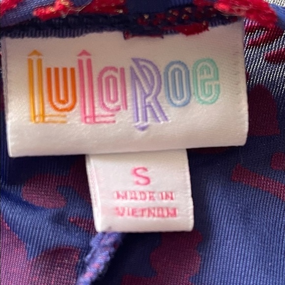LULAROE sleeveless  Blue and red Joy Vest/kimono - Picture 11 of 13